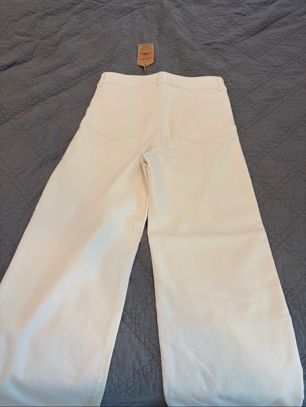 NWT Faherty Stretch Terry Harbor Pants in Egret - Picture 6 of 10